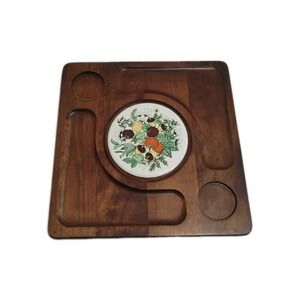 Vintage 70's Maison International Ltd. Hostess Server Board Mushroom Cottagecore